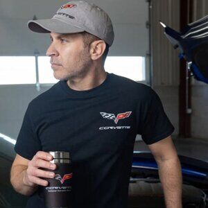 Corvette C6 Born in the USA T-Shirt Men’s XL Black Official Chevy Tee